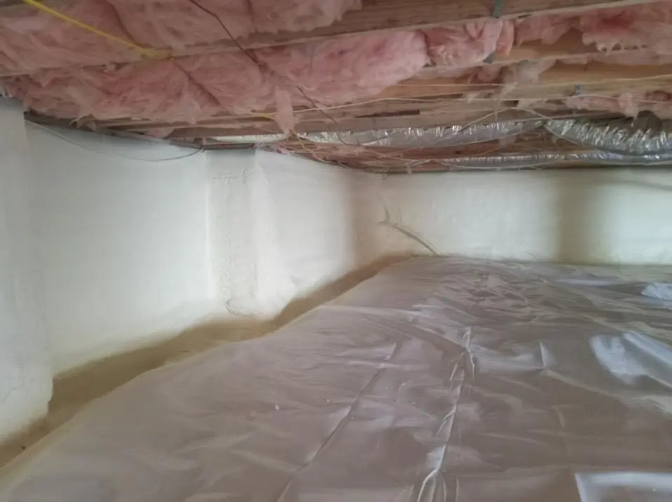 Crawl space encapsulation with closed-cell spray foam for Attic Insulation in Bondurant