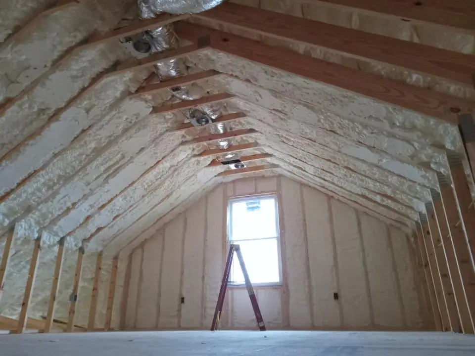 Spray foam roofing application for Crawl Space Insulation project in Bondurant